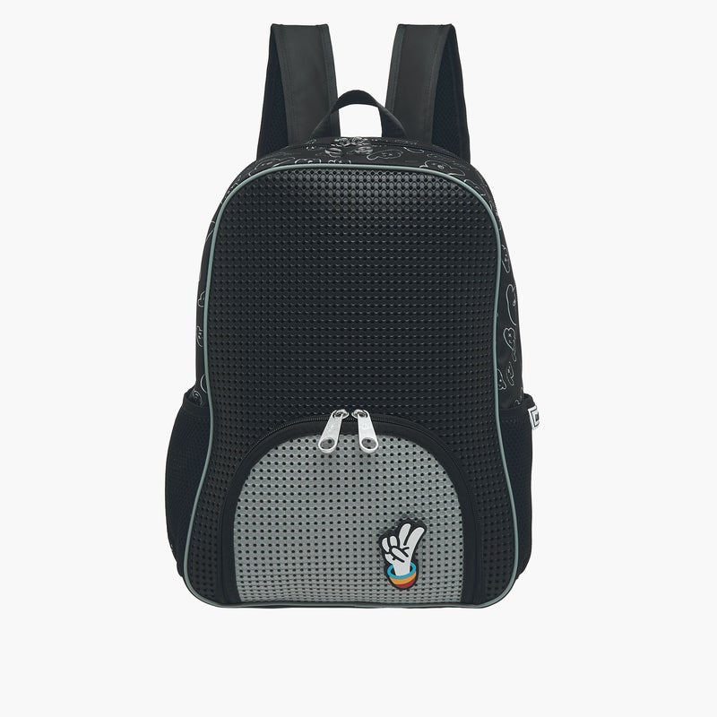 light_and_nine Backpack-With Jibbitz-2 Cmprt With Zipper Closure- (Eva) Black \ 32X15X41 - Image 1